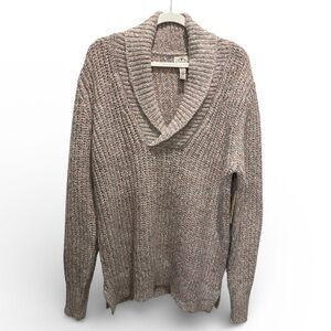 NWT Cozy Heathered Purple and Gray Cowl Neck Sweater